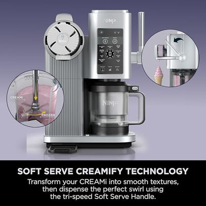 Ninja Swirl by CREAMi Soft Serve & Ice Cream Maker with 2x Tubs, 13 Functions, Makes Ice Cream
