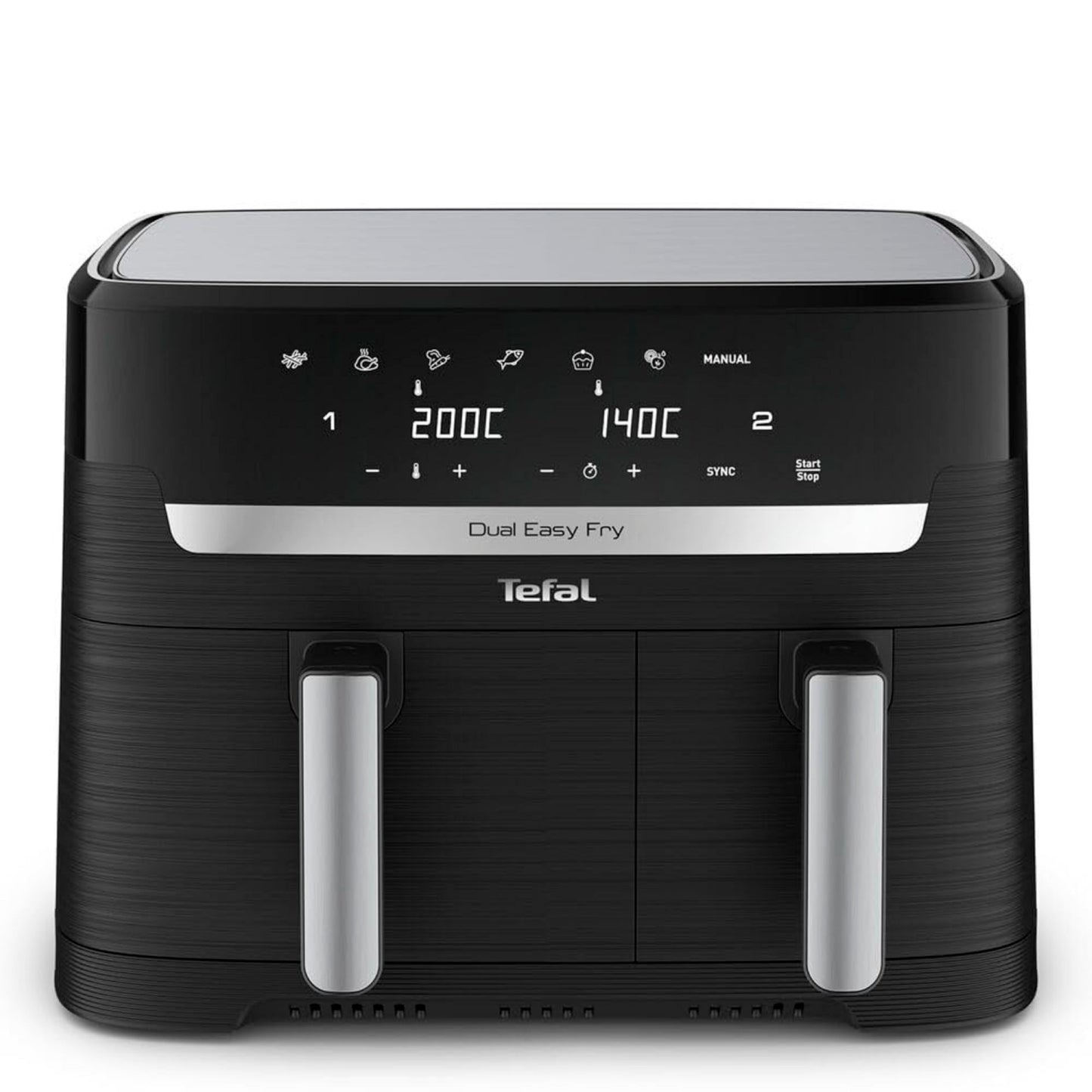 Tefal Easy Fry Dual Zone Digital Air Fryer, 2 Drawers, 8.3L, 8in1, Air Fry, Extra Crisp, Roast, Bake, Reheat