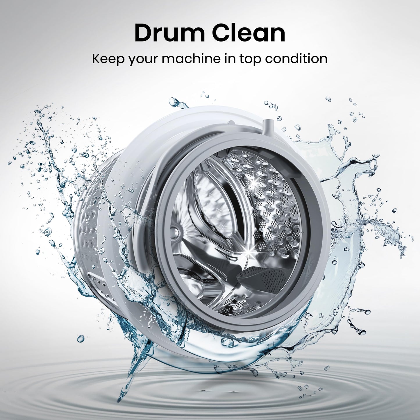 Freestanding Front Load Washing Machine – 10kg, 1400 RPM, Inverter Motor, Quick Wash, Steam Wash, White, Energy Class A