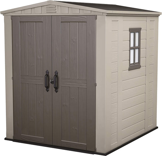 Keter Factor 6 x 6ft Double Door Outdoor Apex Plastic Garden Shed