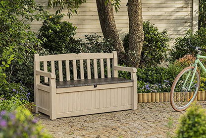 Keter Eden 265L Storage Bench - Beige And Brown